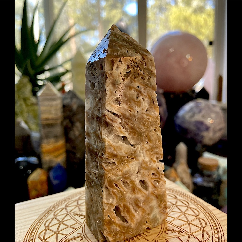 🌸SALE🌸 Sphalerite 4 Sided Crystal Point With Beautiful Druzy!